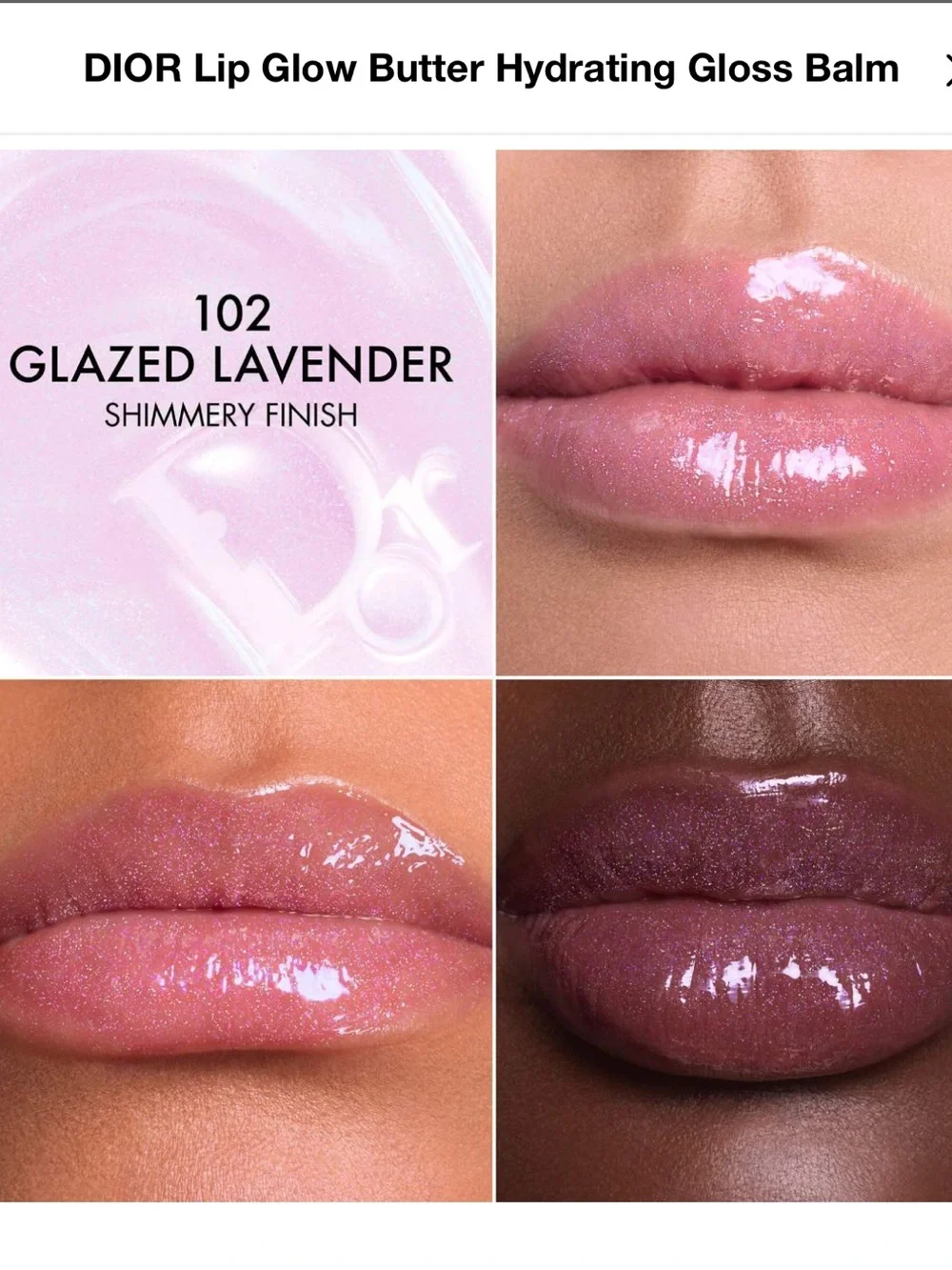Dior Lip Glow Butter Hydrating Gloss Balm - 102 Glazed Lavender